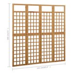 vidaXL Cloison de séparation à 4 panneaux Bois de pin solide 161x180cm
