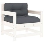vidaXL Chaises de jardin et coussins lot de 2 blanc bois de pin massif