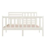 vidaXL Cadre de lit Blanc Bois massif 160x200 cm