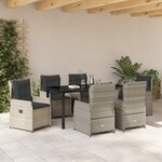 Ensemble de salle à manger de jardin vidaXL 7 pièces en poly rotin gris clair