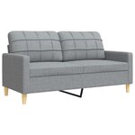 vidaXL Ensemble de canapés 2 Pièces coussins décoratifs gris clair tissu