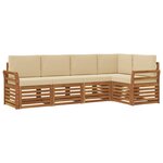 vidaXL Ensemble de canapés d'extérieur 5 pc Naturel et Beige Polyester