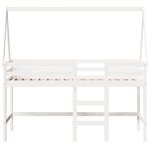 vidaXL Lit superposé avec échelle et toit sans matelas blanc 90x200 cm