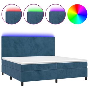 vidaXL Sommier à lattes de lit avec matelas LED Bleu foncé 200x200 cm
