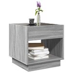 vidaXL Table basse avec LED infini sonoma gris 50x50x50 cm