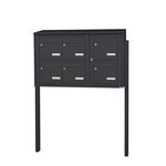 Bloc collectif Leabox 3x2  grade 3  simple face  extérieur  fixation sur pieds à sceller   gris anthracite ral 7016 finition brillante