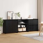 vidaXL Buffet 3 Pièces Chêne noir 70 x 41 x 75 cm Bois d'ingénierie