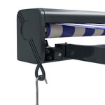 vidaXL Auvent rétractable bleu et blanc 3 5x2 5 m tissu et aluminium
