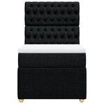 vidaXL Sommier à lattes de lit avec matelas Noir 90x190 cm Tissu