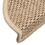 vidaXL Tapis d'escalier autocollants 15 Pièces 56x17x3 cm Sable