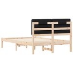 vidaXL Cadre de lit avec tête de lit rembourrée Noir 120 x 190 cm