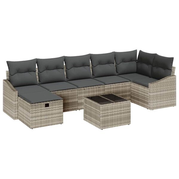 vidaXL Ensemble de Canapés avec coussin 8 Pièces polyrotin