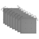 vidaXL Chaises pliables d'extérieur lot de 8 et coussins Bois d'acacia