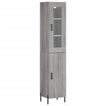 vidaXL Buffet haut Sonoma gris 34 5x34x180 cm Bois d'ingénierie