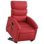 vidaXL Fauteuil inclinable de massage Rouge Similicuir