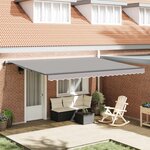 vidaXL Auvent Rétractable Gris clair 450 × 350 cm Tissu et Aluminium