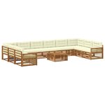 vidaXL Ensembles de canapés avec coussin 11 Pièces Bois d'Acacia Massif