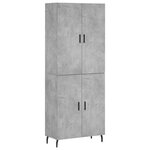 vidaXL Buffet haut Gris béton 69 5x34x180 cm Bois d'ingénierie