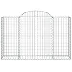 vidaXL Paniers à gabions arqués 3 Pièces 200x50x120/140 cm Fer galvanisé