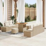 vidaXL Ensemble de canapé de jardin avec coussin 8 Pièces Beige et crème