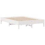 vidaXL Cadre de lit sans matelas blanc 135x190 cm bois de pin massif