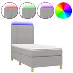 vidaXL Sommier à lattes de lit matelas LED Gris clair 100x200 cm Tissu