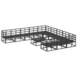 vidaXL Ensemble de canapé de jardin avec coussin 12 Pièces Noir Aluminium