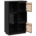 vidaXL Buffet Noir 74x35x117 cm Bois massif de pin