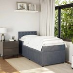 vidaXL Sommier à lattes de lit avec matelas Gris foncé 100x200 cm