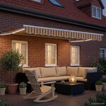 vidaXL Auvent rétractable électrique Jaune et Gris 3 5 x 2 5 m
