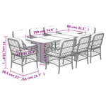 vidaXL Ensemble à manger de jardin et coussins 9 Pièces mélange beige