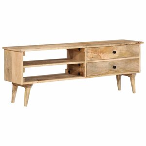 vidaXL Meuble TV 140x30x50 cm Bois de manguier massif