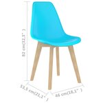 vidaXL Chaises à manger lot de 2 bleu plastique