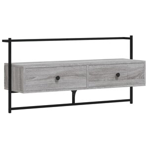 vidaXL Meuble TV mural sonoma gris 100 5x30x51 cm bois d'ingénierie