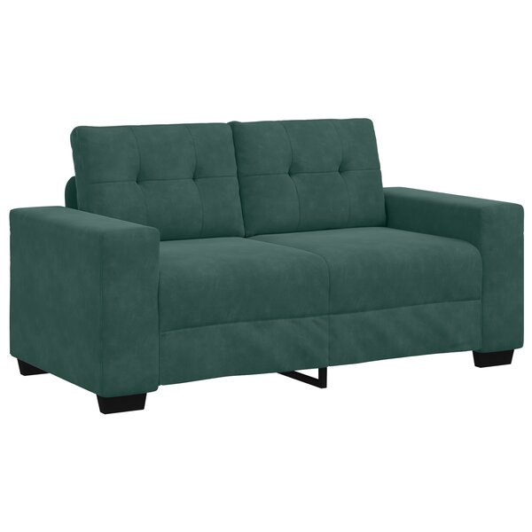 Canapé Loveseat vidaXL Vert Foncé 120 cm en Velours