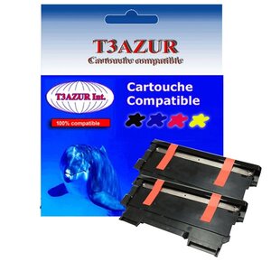 2 Toners  compatibles compatible avec  Brother TN2220, TN2010 pour Brother HL2130, HL2132 - 2600 pages - T3AZUR