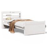 vidaXL Cadre de lit avec tête de lit sans matelas blanc 90x190 cm
