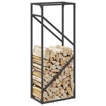 vidaXL Portant de bois chauffage noir 40x25x100 cm