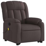 vidaXL Fauteuil inclinable de massage Marron foncé Tissu