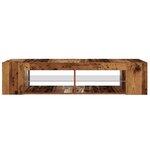 vidaXL Meuble TV avec lumières LED vieux bois bois d'ingénierie