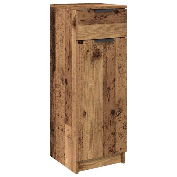 vidaXL Cabinet de salle de bain avec porte Bois ancien 32 x 34 x 90 cm