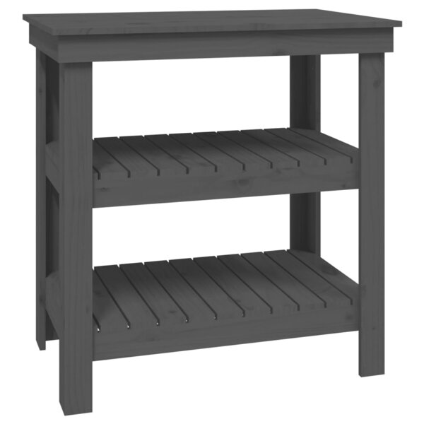 vidaXL Banc de travail Gris 78 5x50x80 cm Bois de pin massif
