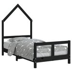 vidaXL Cadre de lit pour enfant noir 80x160 cm bois de pin massif