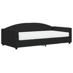 vidaXL Lit de jour avec matelas noir 100x200 cm tissu