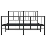 vidaXL Cadre de lit métal sans matelas avec pied de lit noir 120x190cm