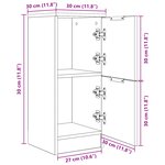vidaXL Buffets 2 Pièces en Chêne Noir  30x30x70 cm  Fabriqué en Bois d'Ingénierie