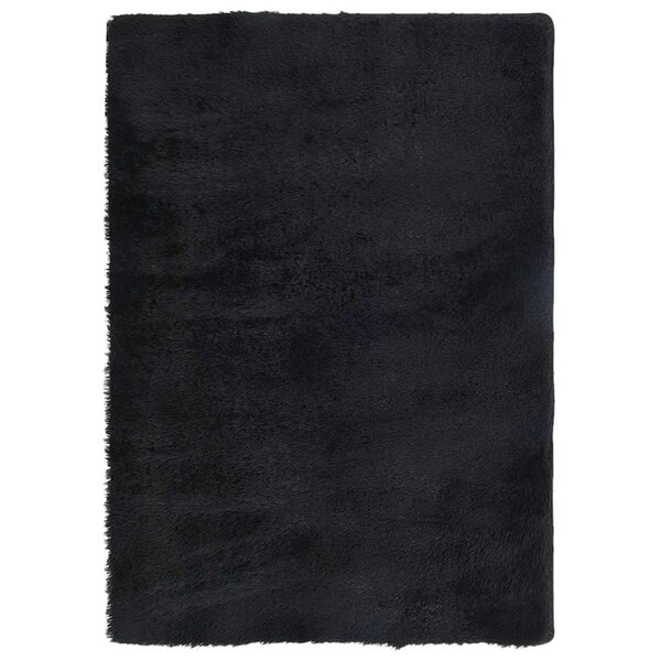 vidaXL Tapis shaggy à poils longs NAVARRA noir 120x170 cm polyester