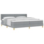 vidaXL Lit à Ressorts avec matelas Gris clair 200 x 200 cm tissu
