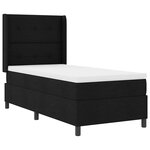 vidaXL Lit à ressort LED avec matelas Noir 90 x 190 cm tissu