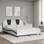 vidaXL Cadre de lit Viana avec LED sans matelas blanc et noir 160x200 cm